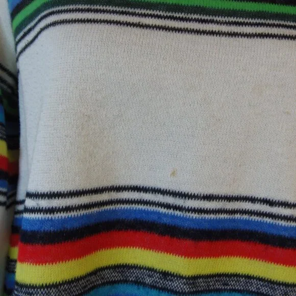 Vintage Union Made Sears Sz Med Rainbow Striped Square Neck Tunic - Picture 6 of 9